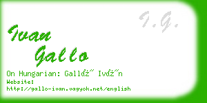 ivan gallo business card