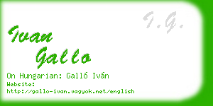 ivan gallo business card